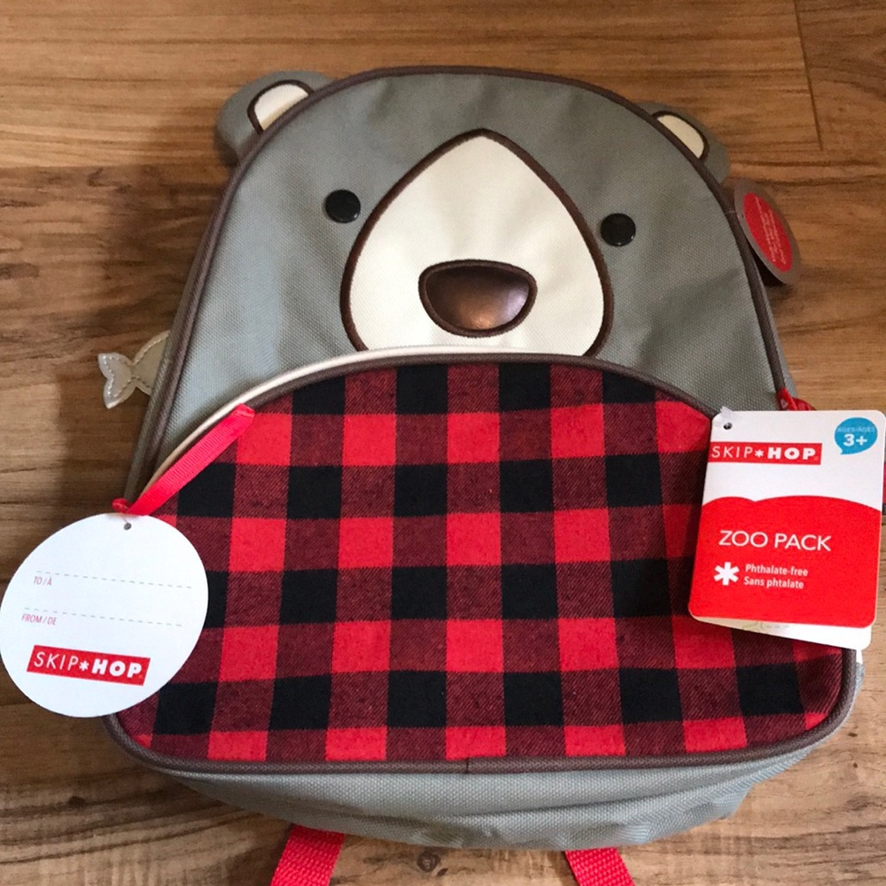 NWT Toddler Bear Flannel backpack